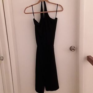 Black Halter Wrap Dress